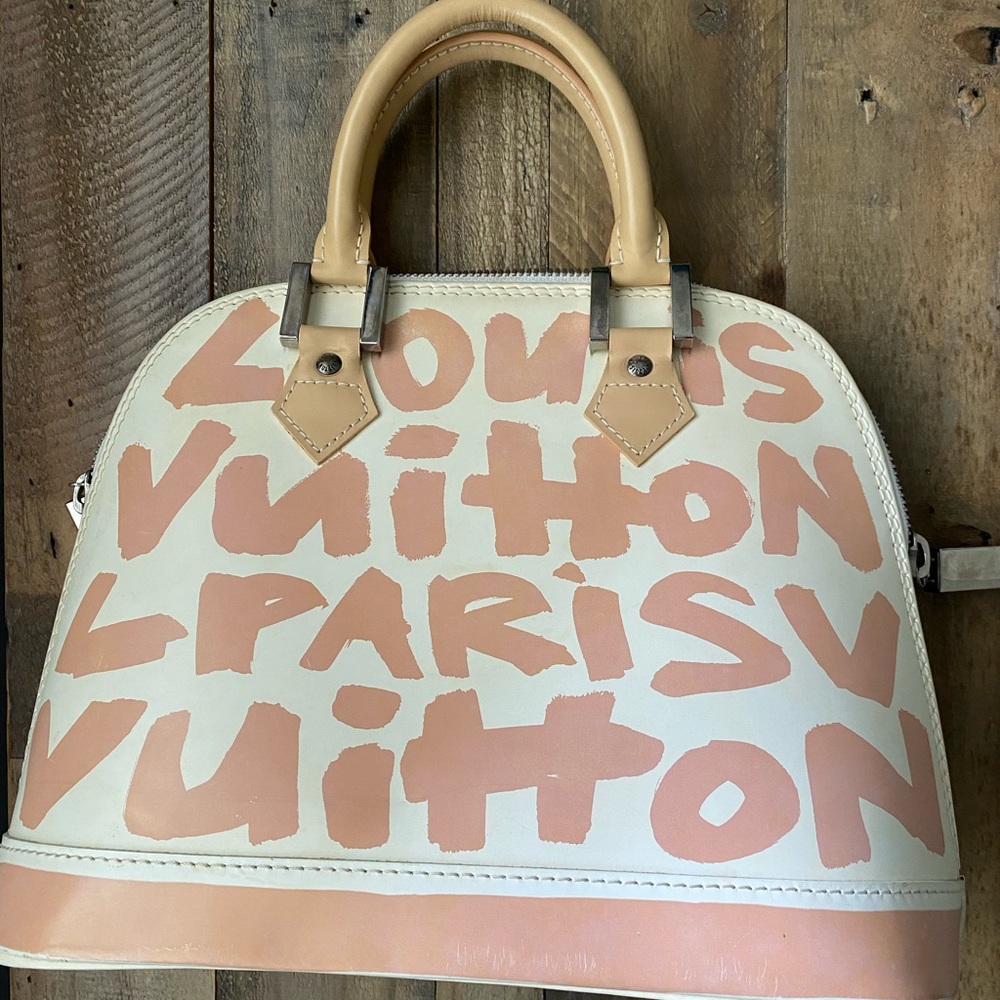 Louis Vuitton Graffiti Alma Mm White And Tan Bag
